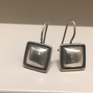 Silpada sterling silver square patina earrings